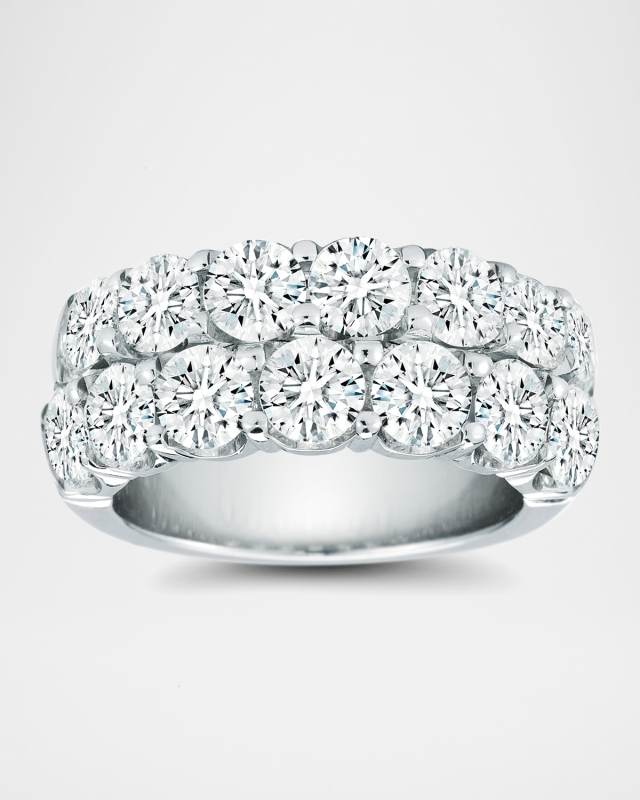18K White Gold Diamond Band Ring, Size 6.75, 4.90tcw